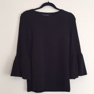 French Connection black bell-sleeved top